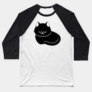 Sleepy black cat Baseball T-Shirt